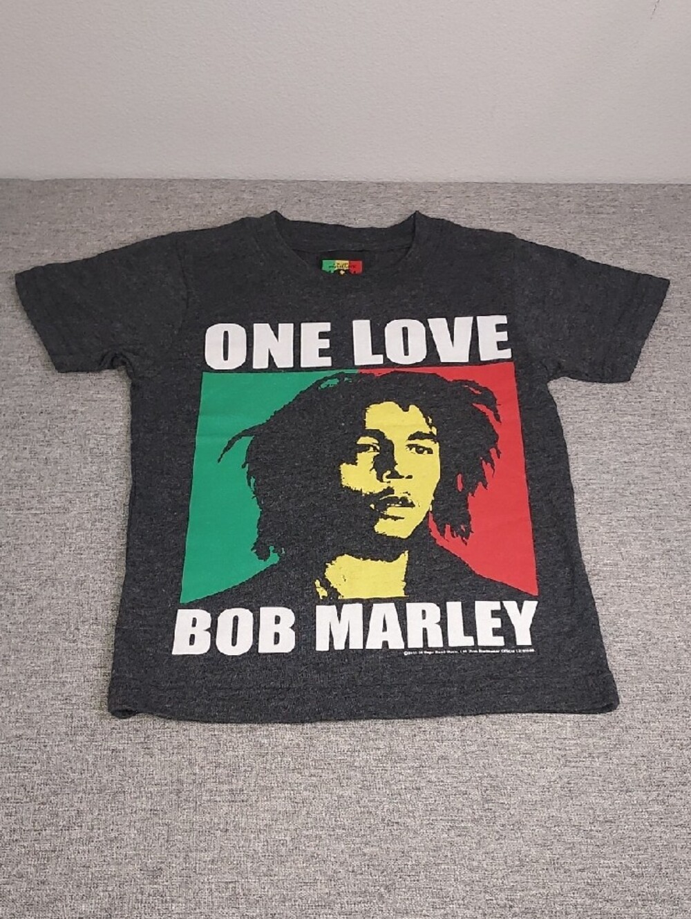 Bob Marley Charcoal 'One Love' Graphic Toddler Tee S/S Licensed T-Shirt (2-4)
